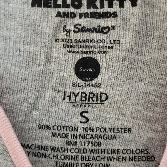 Girls Short Sleeve Pink & Gray T-Shirt - Hello Kitty and Friends - Size Small - Picture 3 of 3